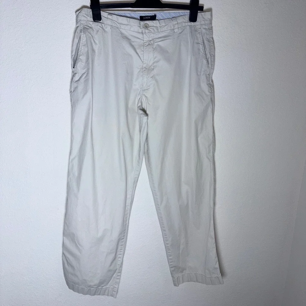 J.Crew Chino Pants 36 x 30 Beige Straight Leg Cotton Casual Trousers